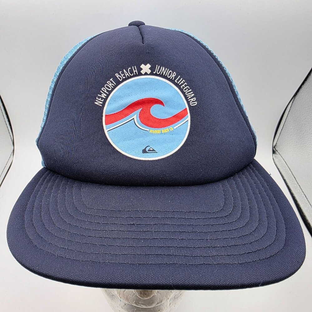 Quiksilver Newport Beach Junior Lifeguard Adults Blue Trucker Hat Casual Outdoor